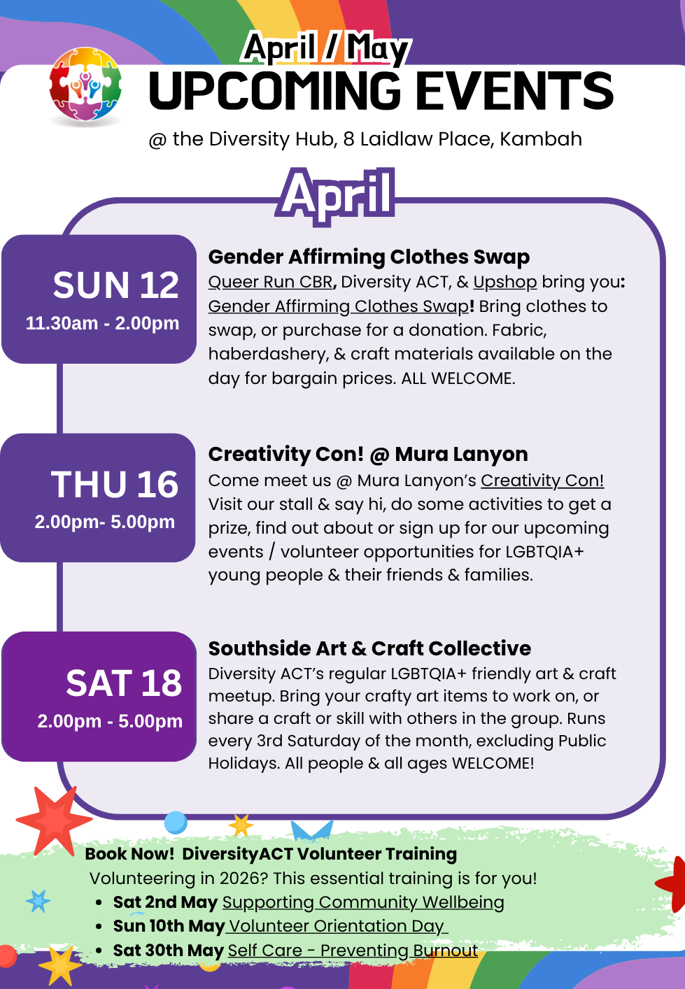 What's on in April / May 2026