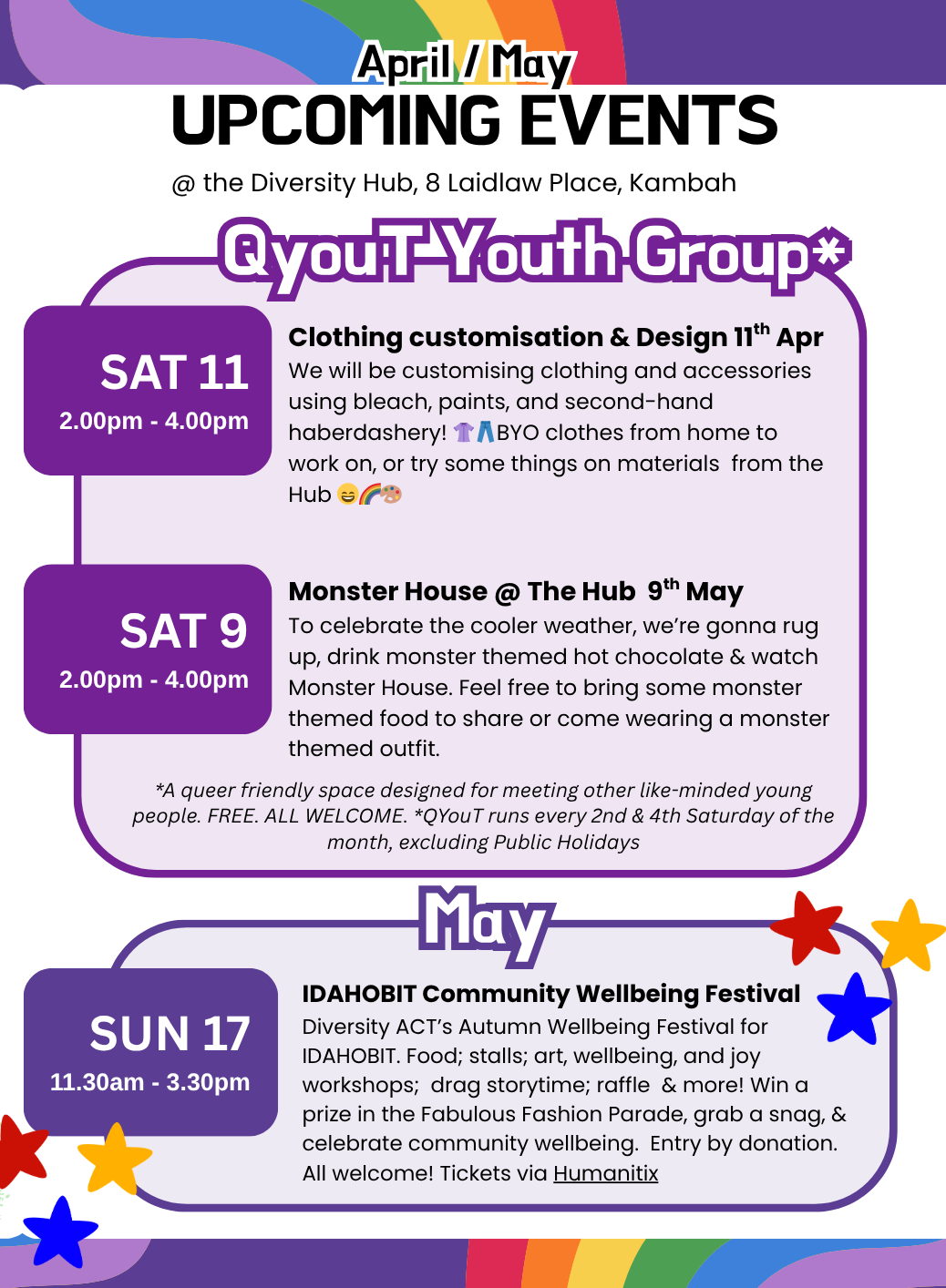 What's on in April / May 2026